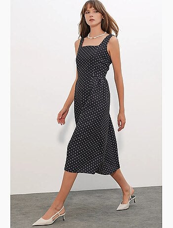 Abito midi a trapezio a pois bdart