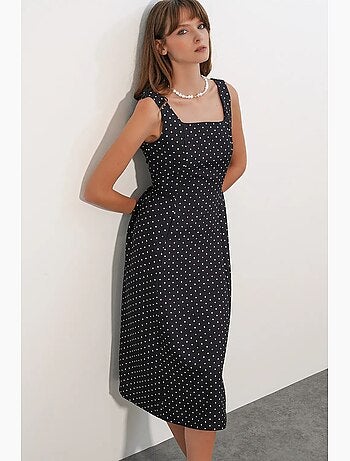 Abito midi a trapezio a pois bdart