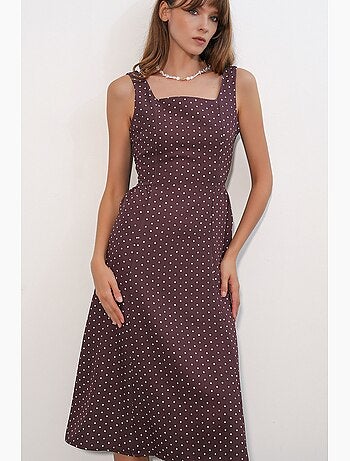 Abito midi a trapezio a pois bdart