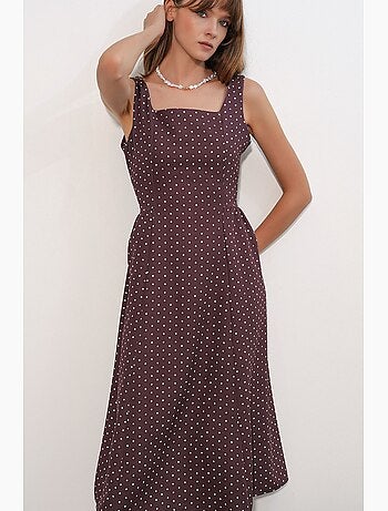 Abito midi a trapezio a pois bdart