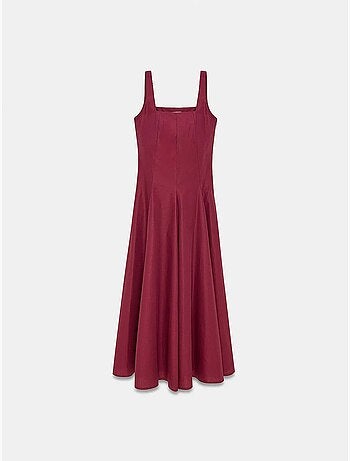 Abito midi a trapezio in cotone dilvin