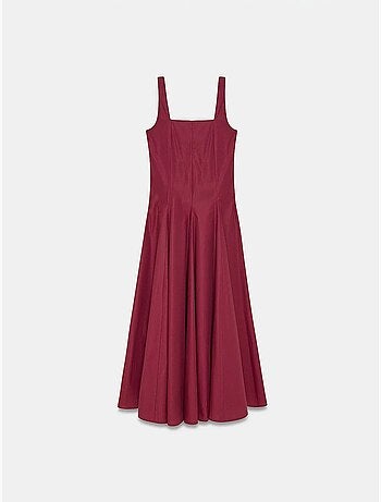 Abito midi a trapezio in cotone dilvin