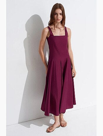 Abito midi a trapezio in cotone dilvin