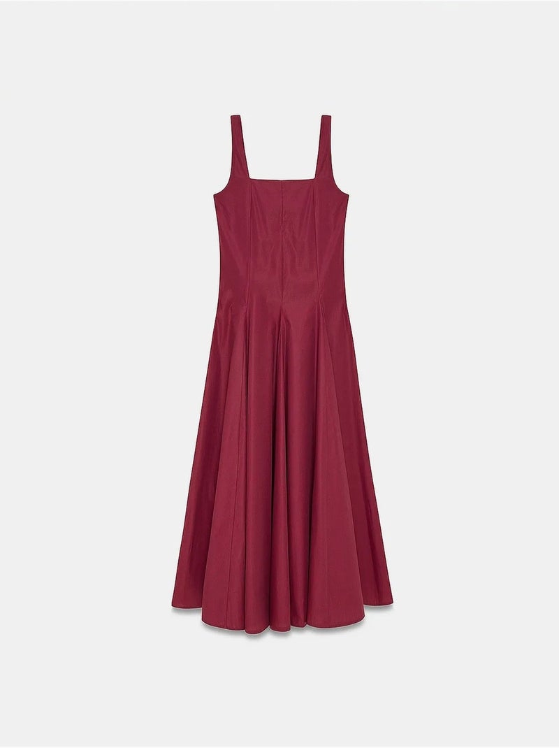 Abito midi a trapezio in cotone dilvin Rosso bordeaux - Kiabi