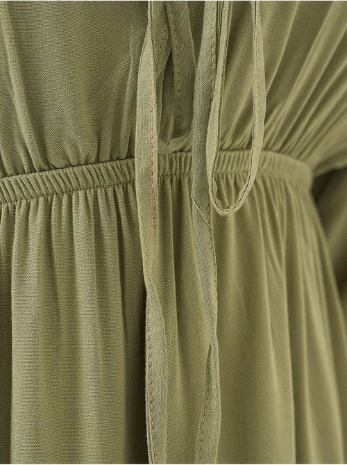 Abito midi aderente a linea a con scollo a v e dettaglio con bordino bdart - Kiabi