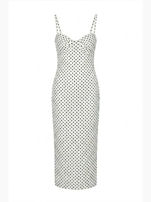 Abito midi aderente a pois senza spalline mixray - Kiabi Abito midi aderente a pois senza spalline mixray - Kiabi