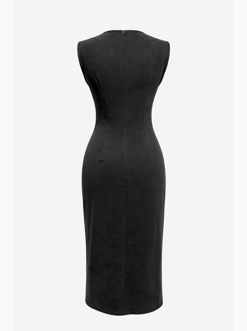 Abito midi aderente con scollo a girocollo mixray Nero - Kiabi