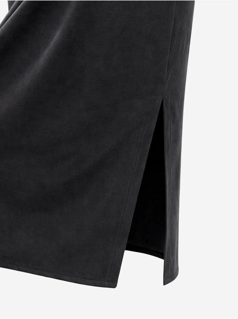 Abito midi aderente con scollo a girocollo mixray Nero - Kiabi