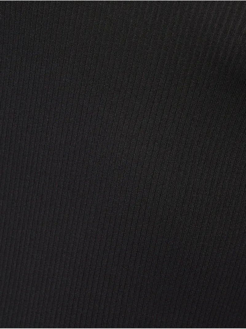 Abito midi aderente con scollo a V e spalline sottili Nero - Kiabi