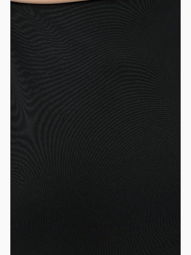 Abito midi aderente con scollo all'americana hiccup Nero - Kiabi