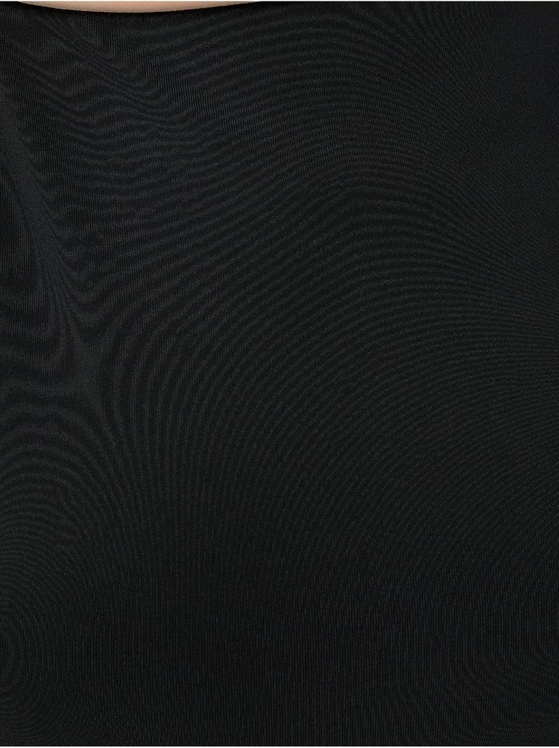 Abito midi aderente con scollo all'americana Nero - Kiabi