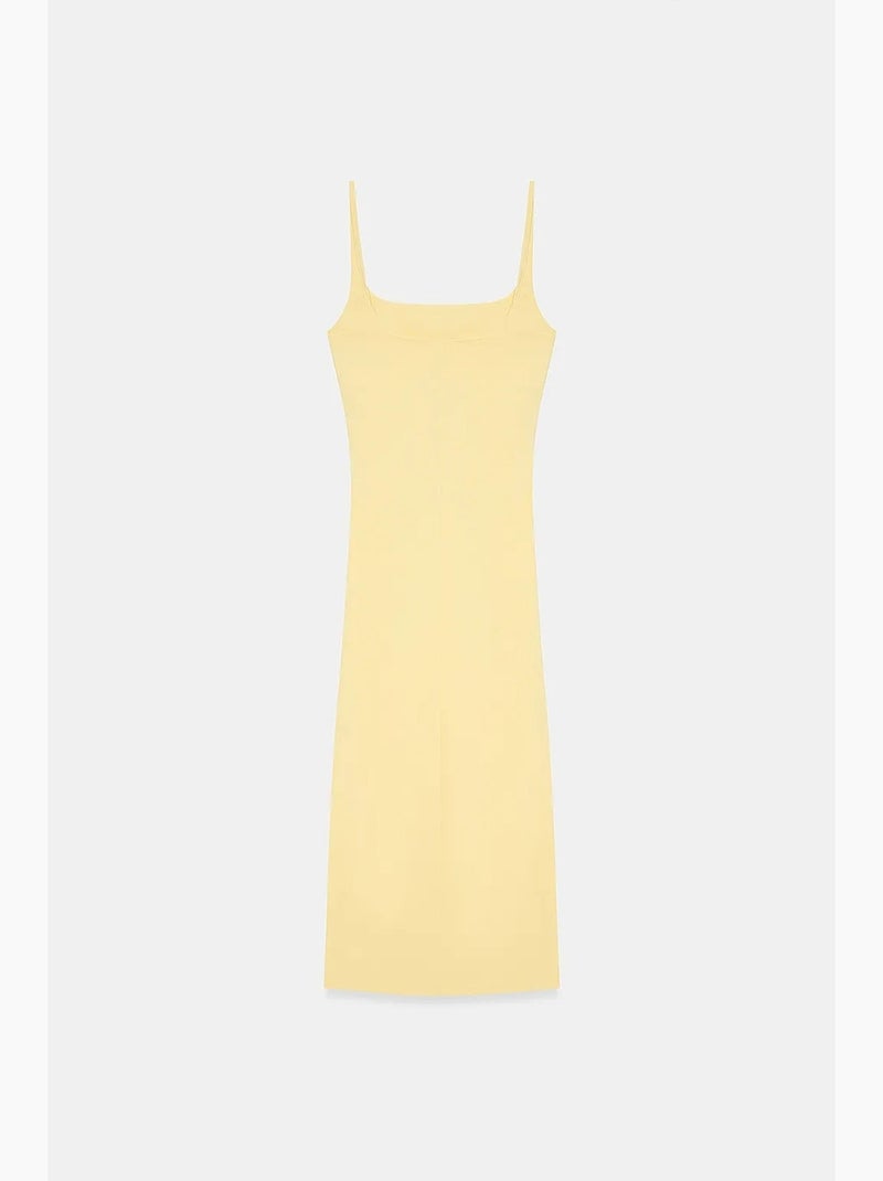 Abito midi aderente da donna senza maniche dilvin Giallo limone - Kiabi