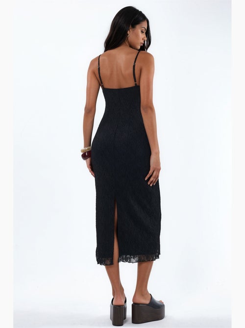 Abito midi aderente in pizzo con scollo a v hiccup - Kiabi Abito midi aderente in pizzo con scollo a v hiccup - Kiabi