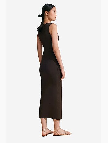 Abito midi aderente senza maniche con dettaglio accessorio dilvin