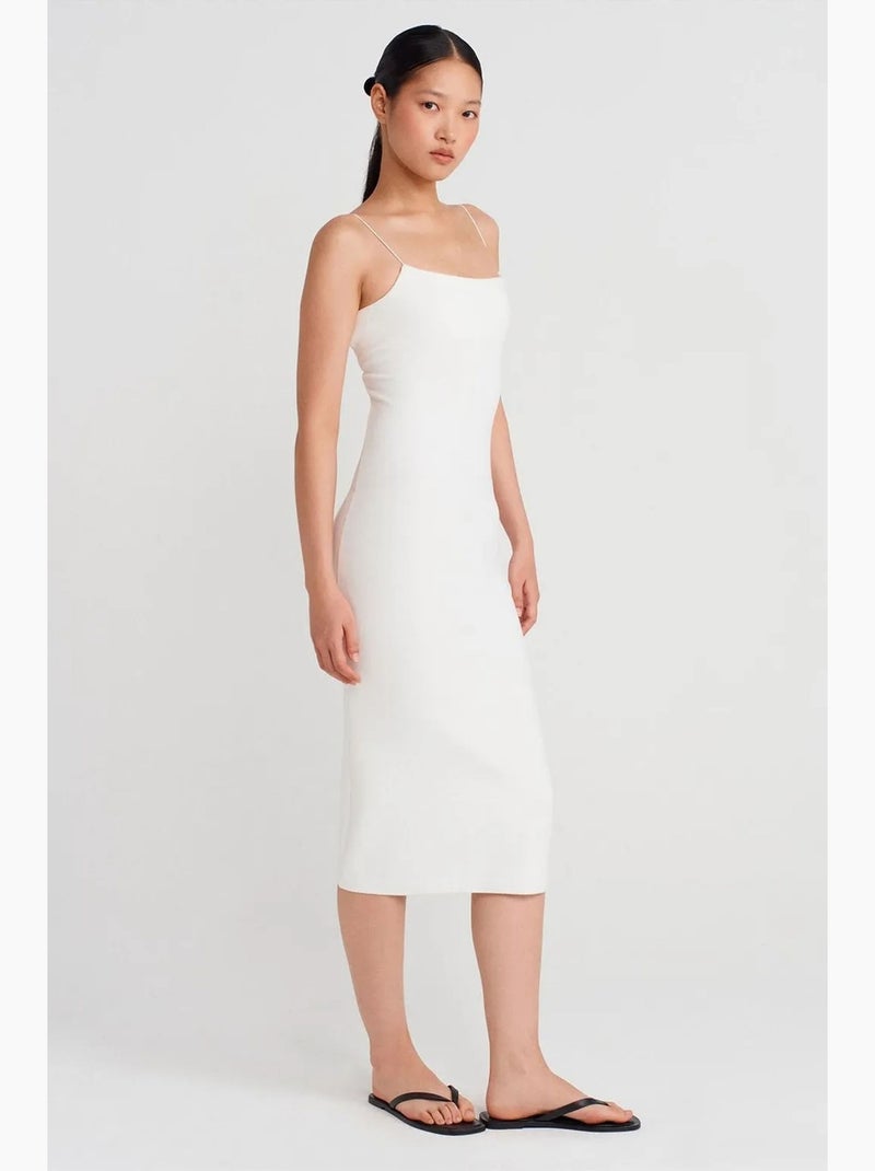 Abito midi aderente senza maniche con dettaglio cut-out dilvin Bianco - Kiabi