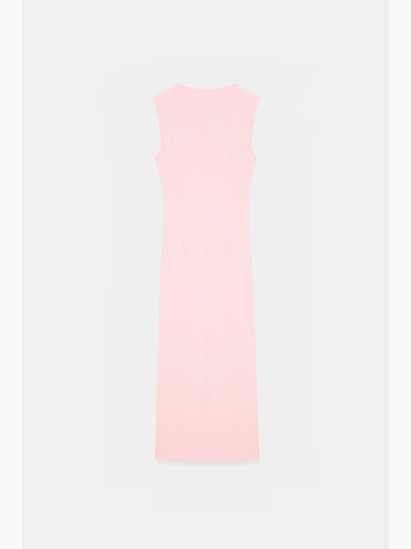 Abito midi aderente senza maniche con spacco dilvin Rosa confetto - Kiabi