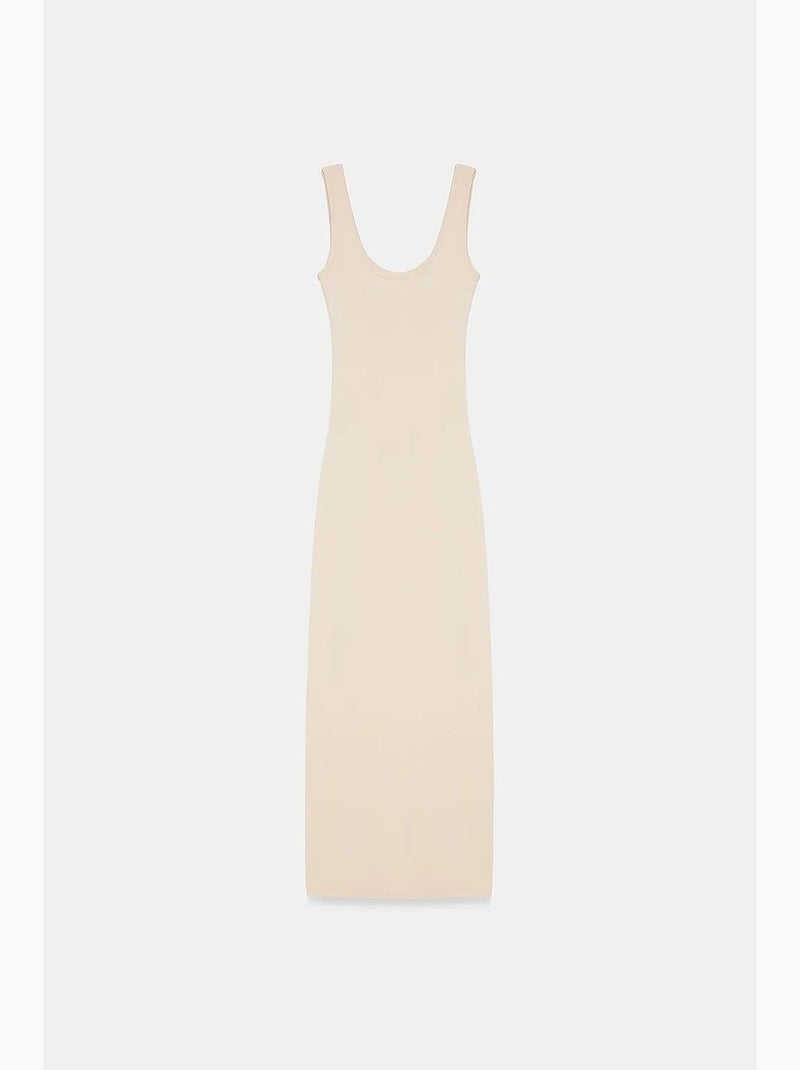 Abito midi aderente senza maniche dilvin Beige argilla - Kiabi