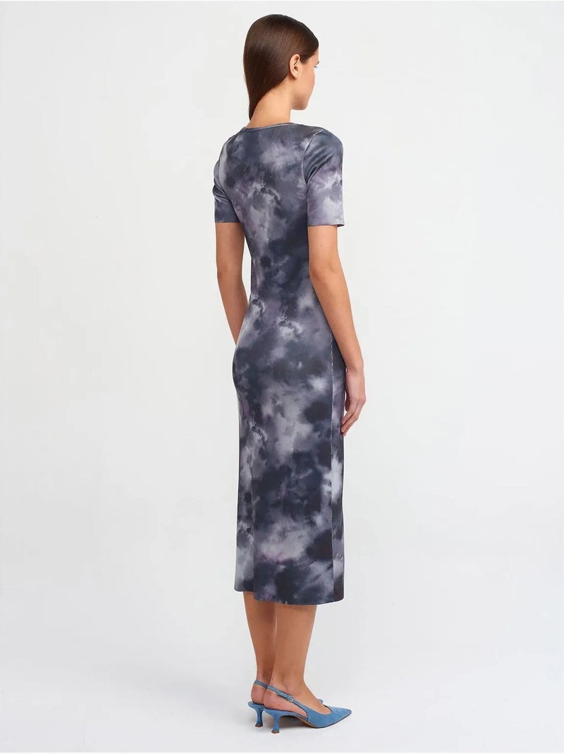 Abito midi aderente tie-dye dilvin Multicolore - Kiabi