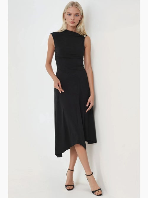 Abito midi asimmetrico con dettaglio accessorio busem - Kiabi Abito midi asimmetrico con dettaglio accessorio busem - Kiabi
