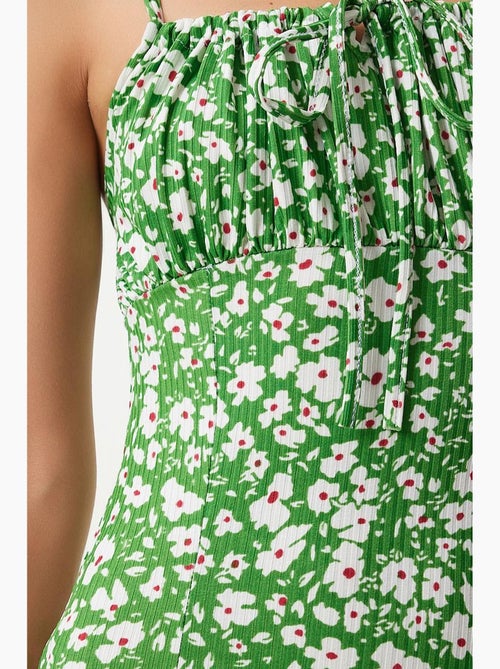 Abito midi bodycon a coste floreale con spacco istanbul - Kiabi