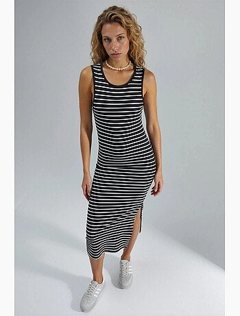 Abito midi bodycon a righe con girocollo hiccup