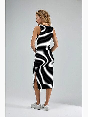 Abito midi bodycon a righe con girocollo hiccup