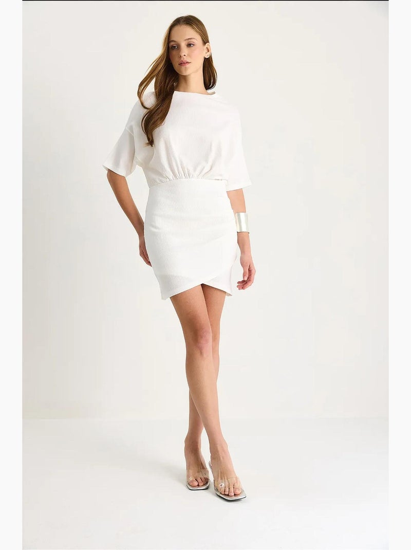 Abito midi bodycon con chiusura a zip lucci Bianco - Kiabi