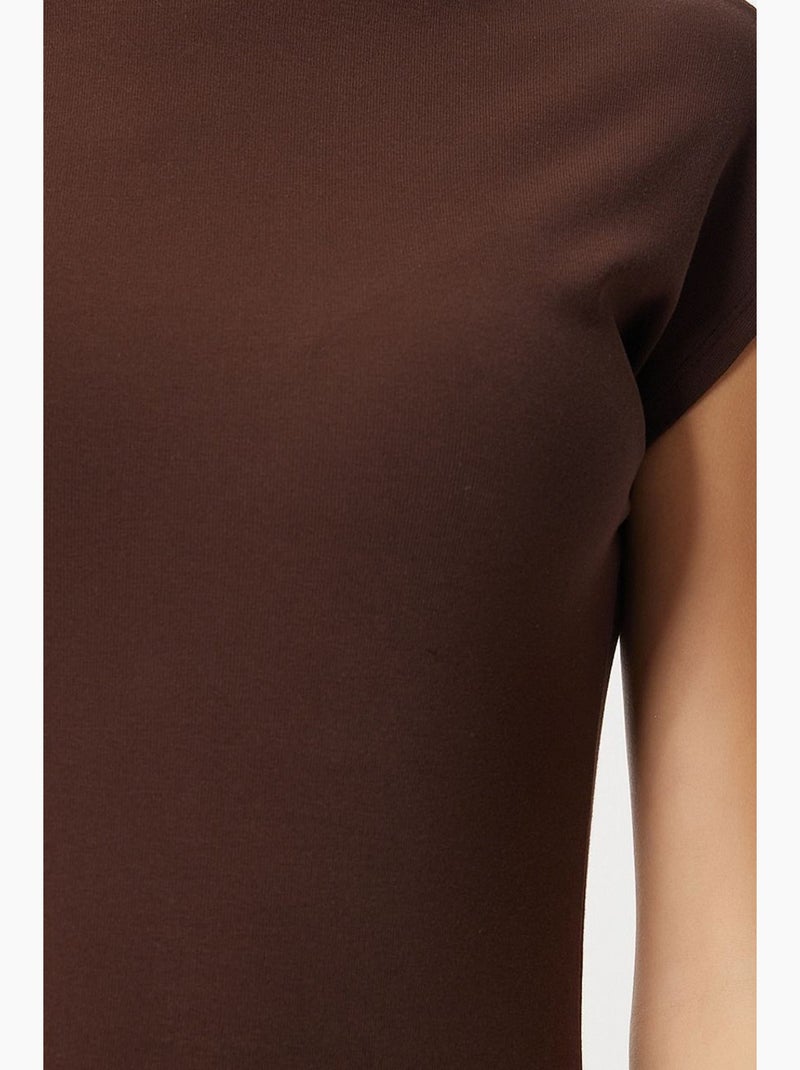 Abito midi bodycon con mezzo dolcevita istanbul Marrone cioccolato - Kiabi