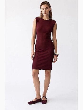 Abito midi bodycon senza maniche a coste mixray
