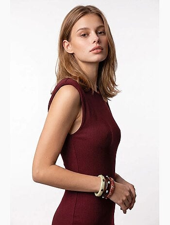 Abito midi bodycon senza maniche a coste mixray