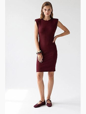 Abito midi bodycon senza maniche a coste mixray