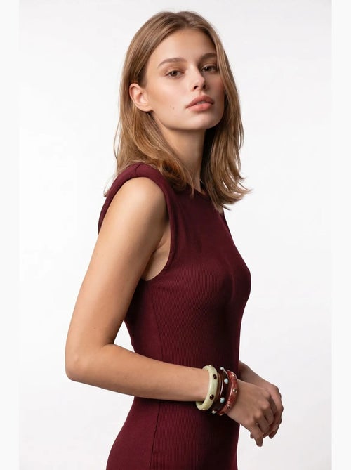 Abito midi bodycon senza maniche a coste mixray - Kiabi Abito midi bodycon senza maniche a coste mixray - Kiabi