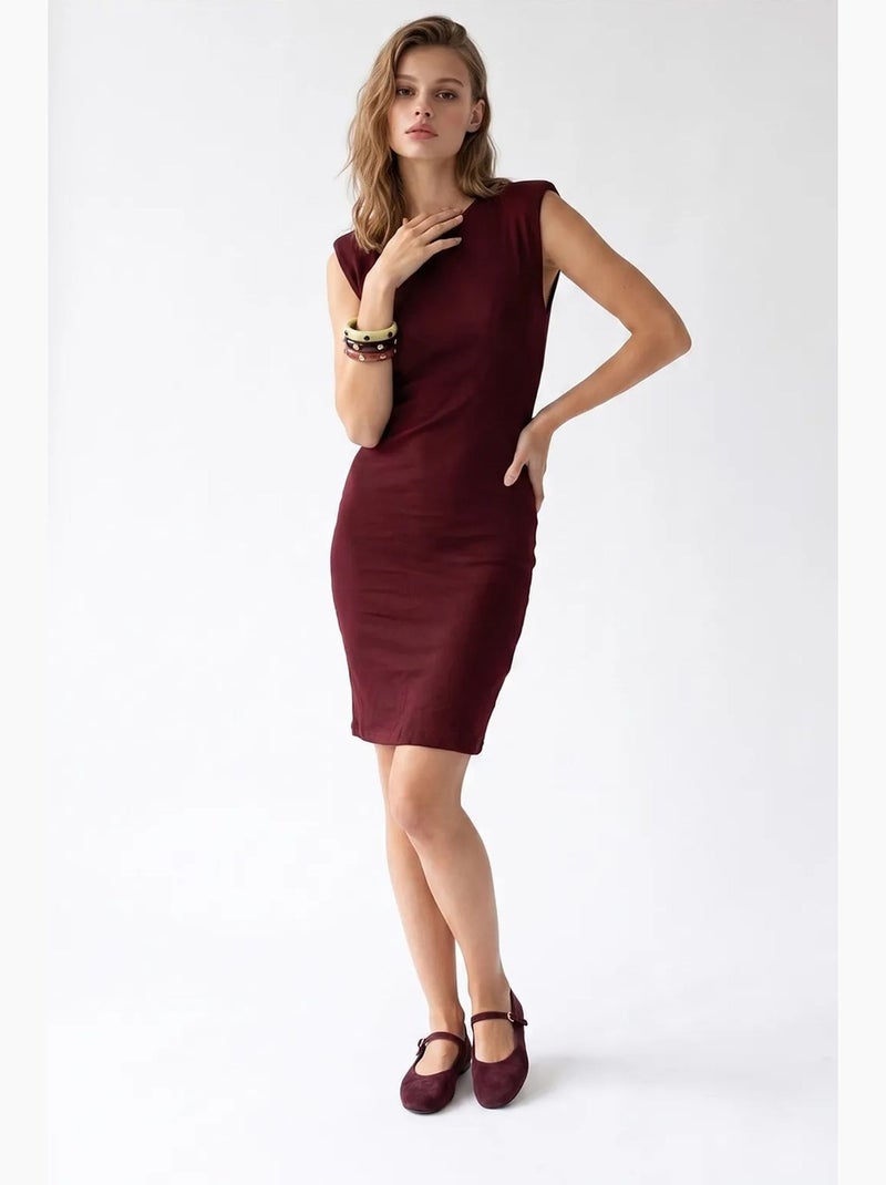 Abito midi bodycon senza maniche a coste mixray Rosso bordeaux - Kiabi