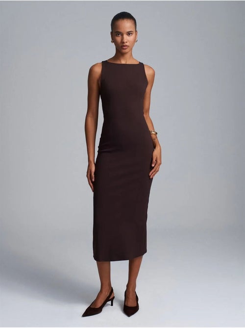 Abito midi bodycon senza maniche con spacco dilvin - Kiabi Abito midi bodycon senza maniche con spacco dilvin - Kiabi
