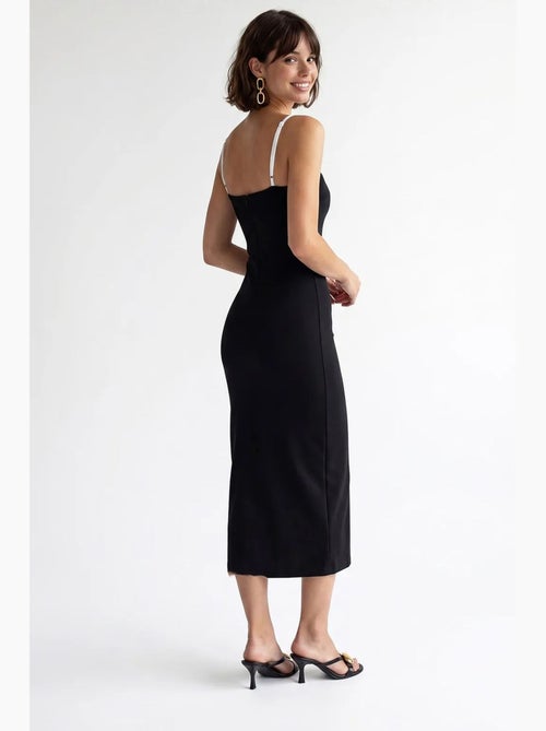 Abito midi bodycon senza maniche con spacco mixray - Kiabi Abito midi bodycon senza maniche con spacco mixray - Kiabi