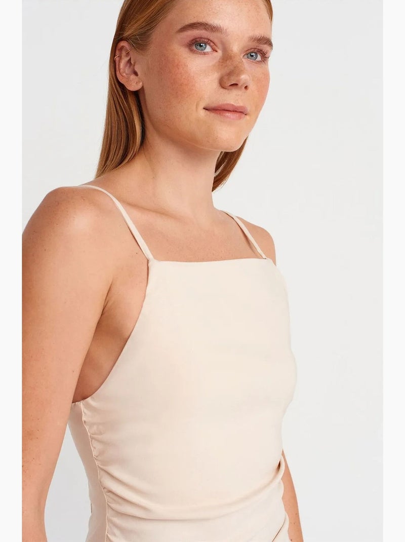 Abito midi bodycon senza maniche dilvin Crema - Kiabi
