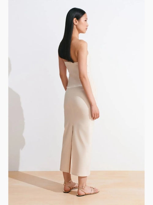 Abito midi bodycon senza spalline con spacco dilvin - Kiabi Abito midi bodycon senza spalline con spacco dilvin - Kiabi