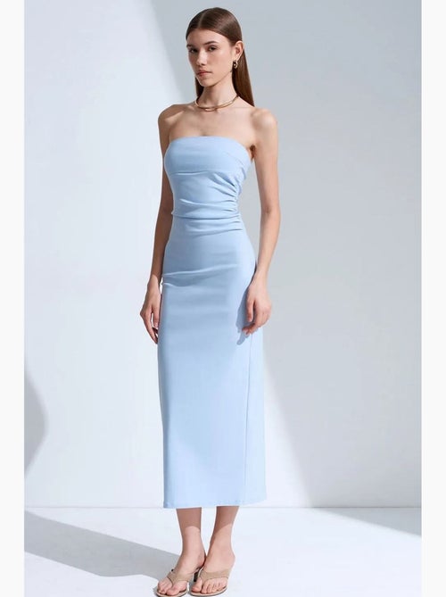 Abito midi bodycon senza spalline con spacco dilvin - Kiabi Abito midi bodycon senza spalline con spacco dilvin - Kiabi