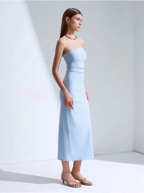 Abito midi bodycon senza spalline con spacco dilvin - Kiabi Abito midi bodycon senza spalline con spacco dilvin - Kiabi