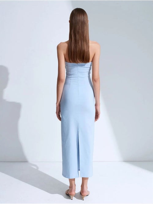Abito midi bodycon senza spalline con spacco dilvin - Kiabi Abito midi bodycon senza spalline con spacco dilvin - Kiabi