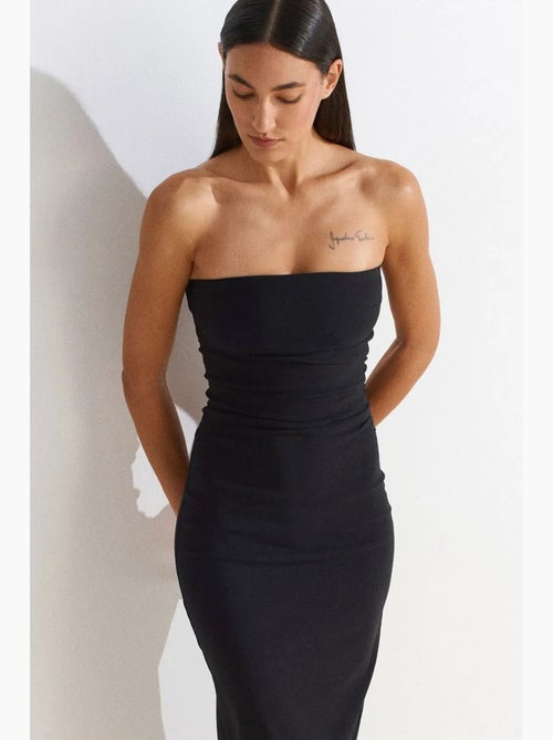 Abito midi bodycon senza spalline con spacco dilvin - Kiabi Abito midi bodycon senza spalline con spacco dilvin - Kiabi