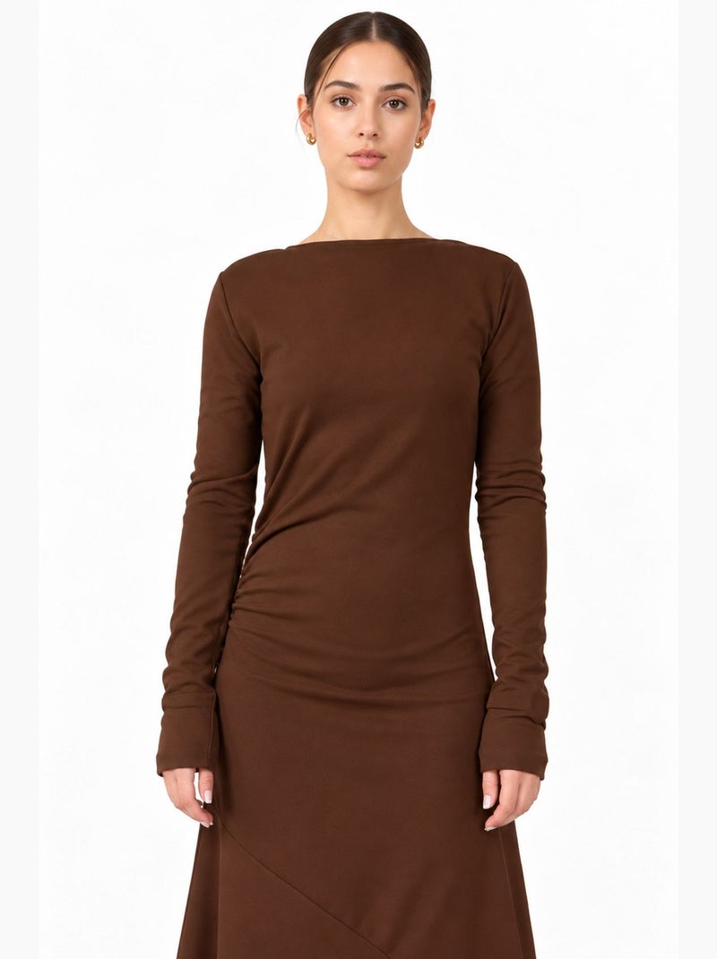 Abito midi busem Marrone cioccolato - Kiabi