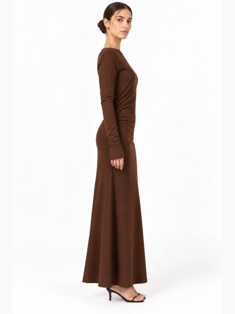Abito midi busem Marrone cioccolato - Kiabi