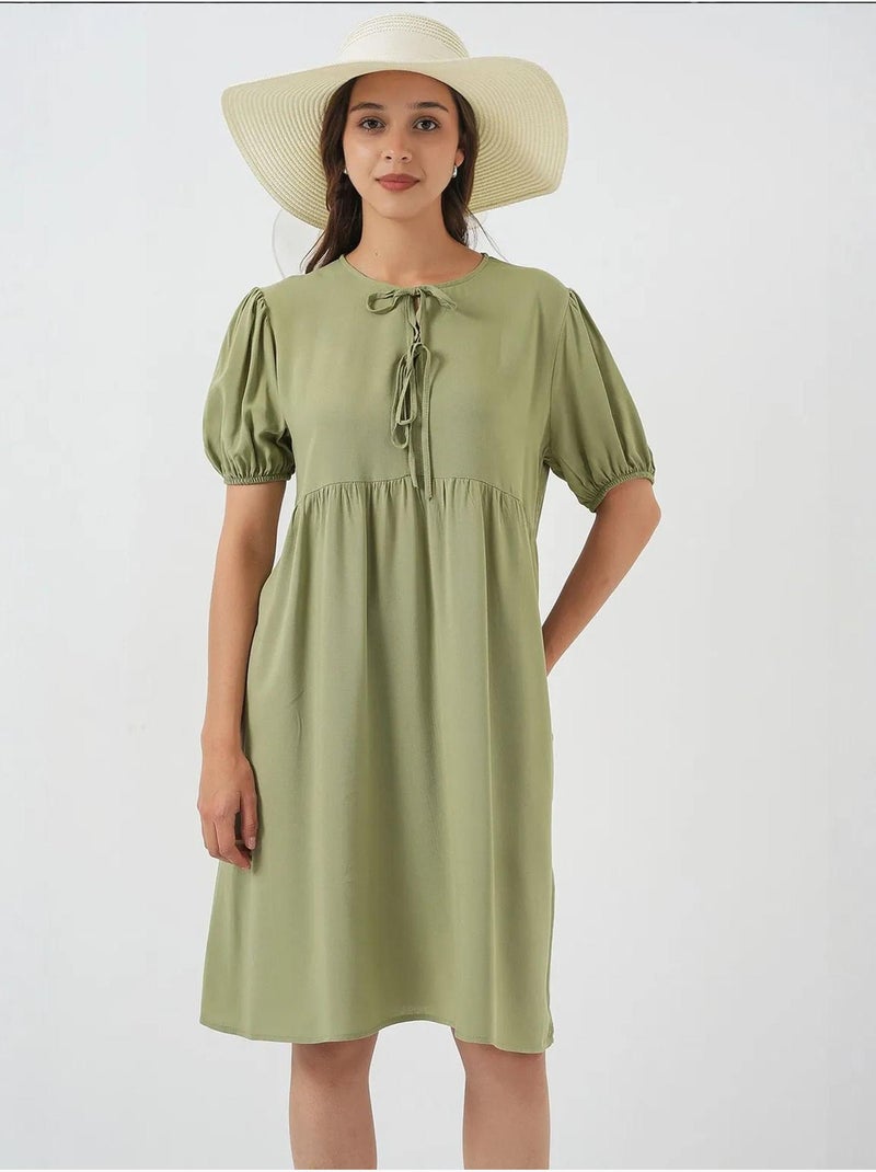Abito midi con chiusura a fiocco bdart Verde chiaro - Kiabi