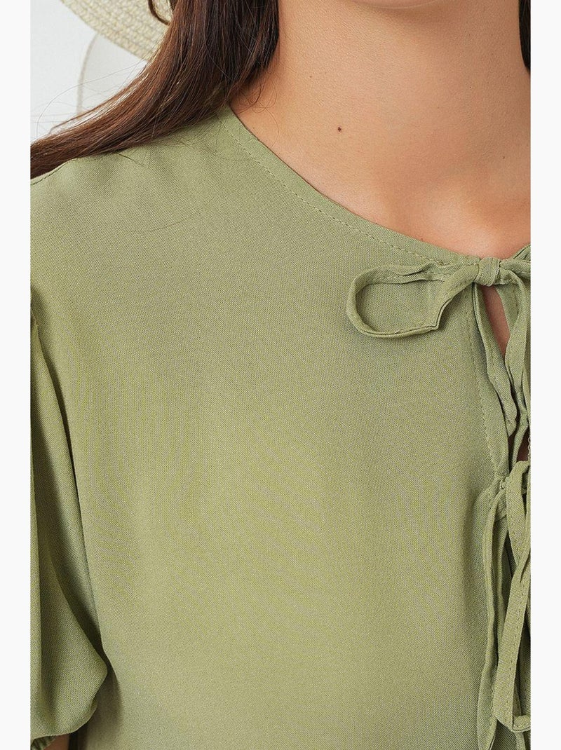 Abito midi con chiusura a fiocco bdart Verde chiaro - Kiabi