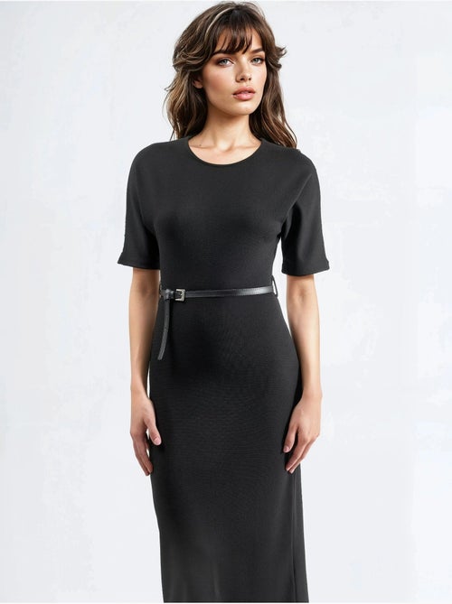 Abito midi con cintura e maniche corte busem - Kiabi Abito midi con cintura e maniche corte busem - Kiabi