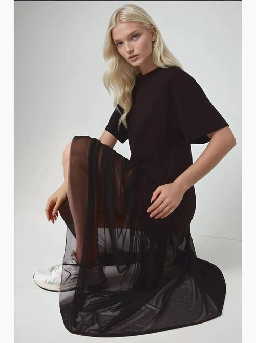 Abito midi con gonna in tulle pika collection hiccup - Kiabi Abito midi con gonna in tulle pika collection hiccup - Kiabi