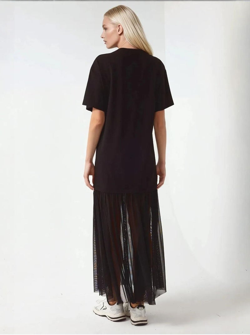 Abito midi con gonna in tulle pika collection hiccup Nero - Kiabi
