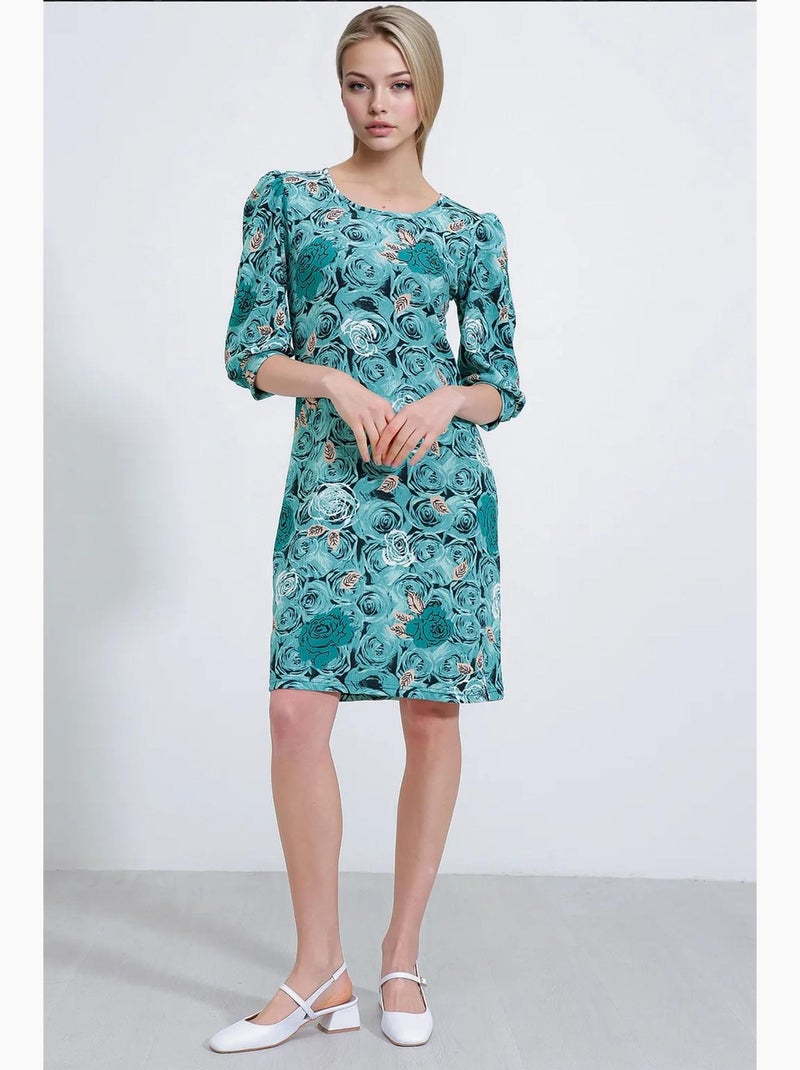 Abito midi con motivo sage rose bdart Blu pavone - Kiabi