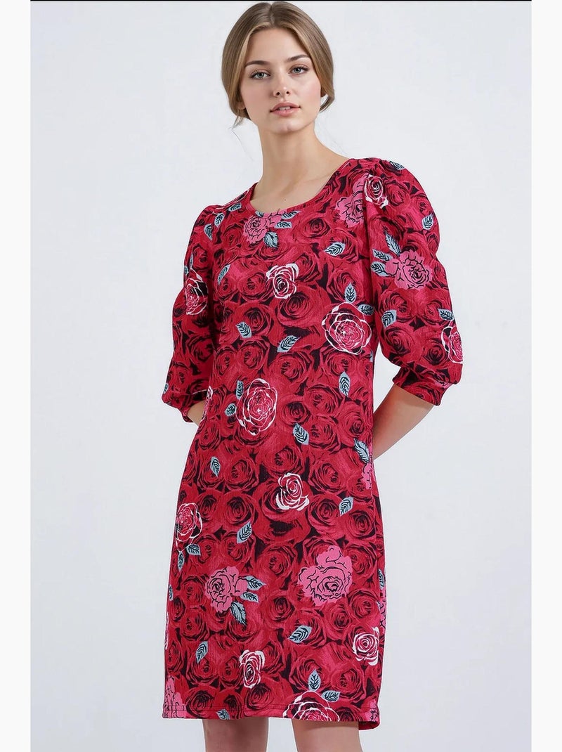Abito midi con motivo sage rose bdart Rosso bordeaux - Kiabi